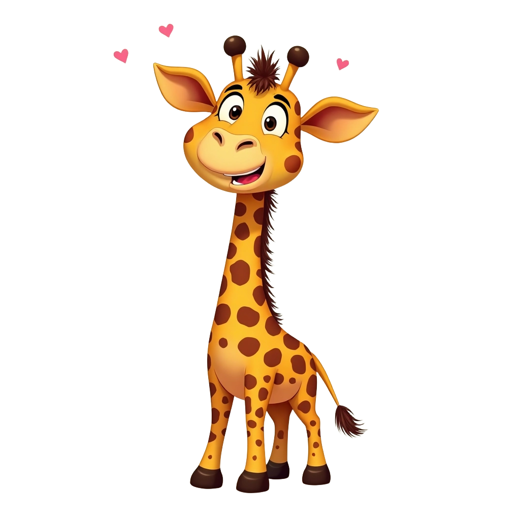 Happy Cartoon Giraffe